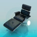 modèle 3D Ensemble fauteuil et pouf - preview