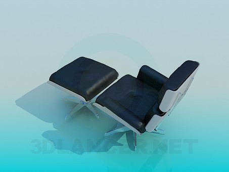 modelo 3D Conjunto de silla y otomano - escuchar modelo 3D Conjunto de silla y otomano - escuchar