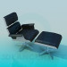 3d model Chair and ottoman set - preview