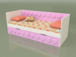 Sofá cama para adolescentes de 2 cajones (Iris)