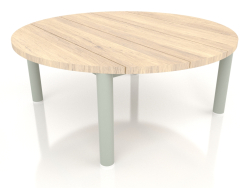 Table basse D 90 (Gris ciment, Bois Iroko)