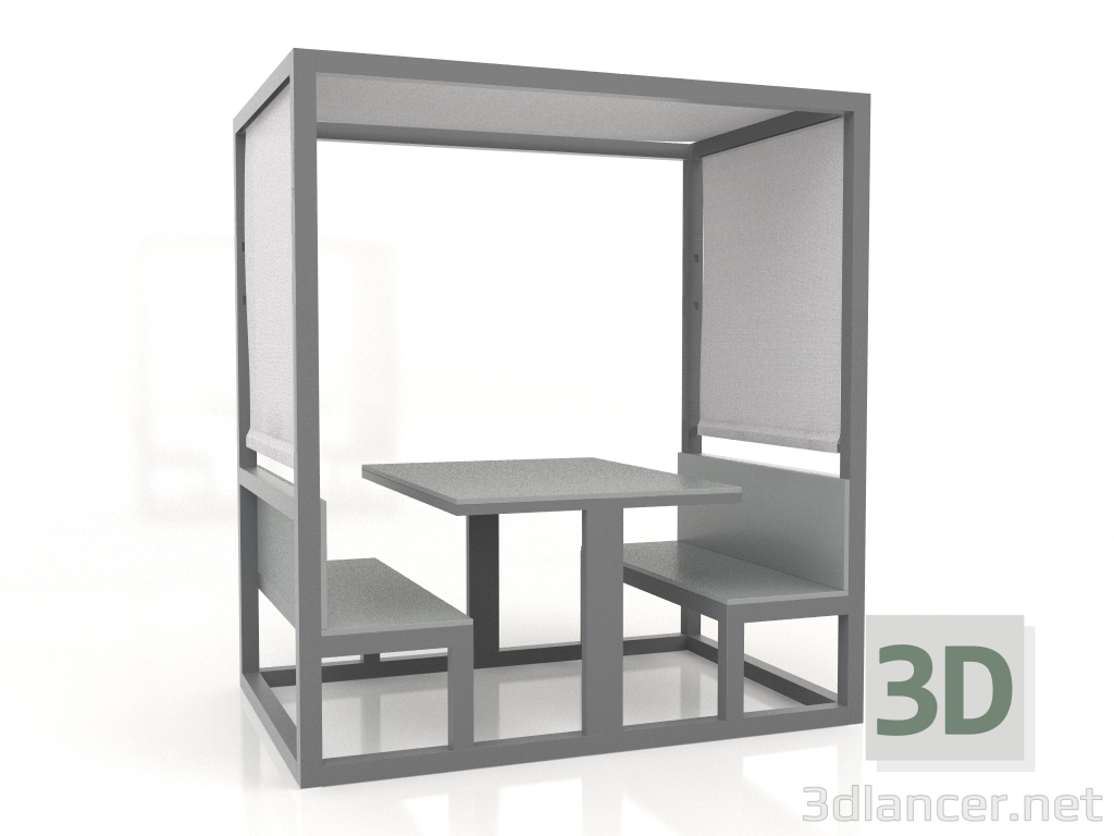 modèle 3D Cabine de restauration (Anthracite) - preview