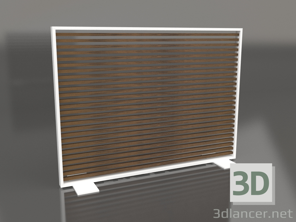 3D Modell Trennwand aus Kunstholz und Aluminium 150x110 (Teak, Weiß) - Vorschau