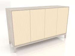 Mueble de TV FARGO con fachadas fresadas 1600x500x950 mm (vainilla, roble blanqueado, opción 4)
