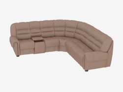 Leather sofa with bar and bed