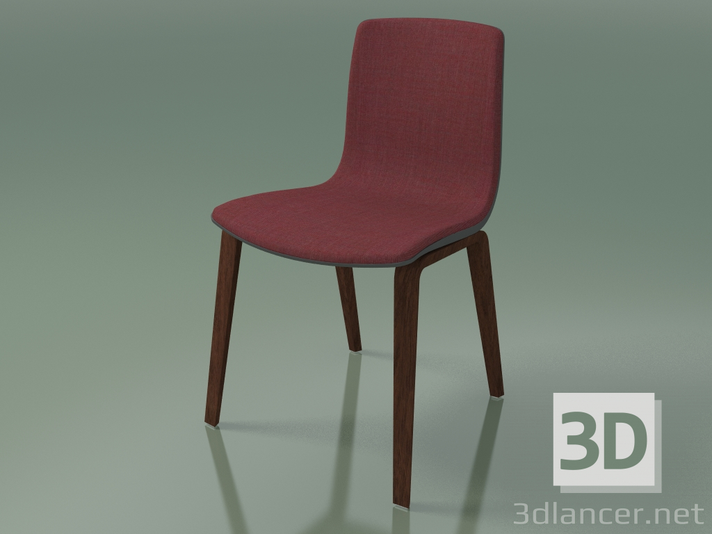 modello 3D Sedia 3966 (4 gambe in legno, polipropilene, tappezzeria, noce) - anteprima