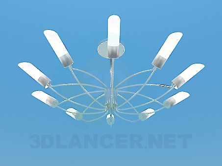 3d model Chandelier with ceiling paintings in the form of tubes - preview 3d model Chandelier with ceiling paintings in the form of tubes - preview