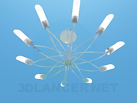 3d model Chandelier with ceiling paintings in the form of tubes - preview 3d model Chandelier with ceiling paintings in the form of tubes - preview