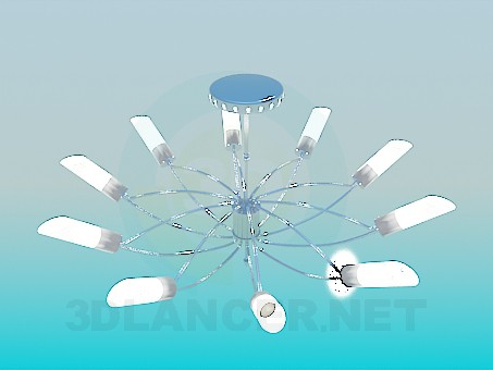 3d model Chandelier with ceiling paintings in the form of tubes - preview 3d model Chandelier with ceiling paintings in the form of tubes - preview