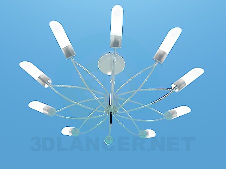 3d model Chandelier with ceiling paintings in the form of tubes - preview 3d model Chandelier with ceiling paintings in the form of tubes - preview