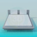 3d model Bed with stand and a soft headrest - preview