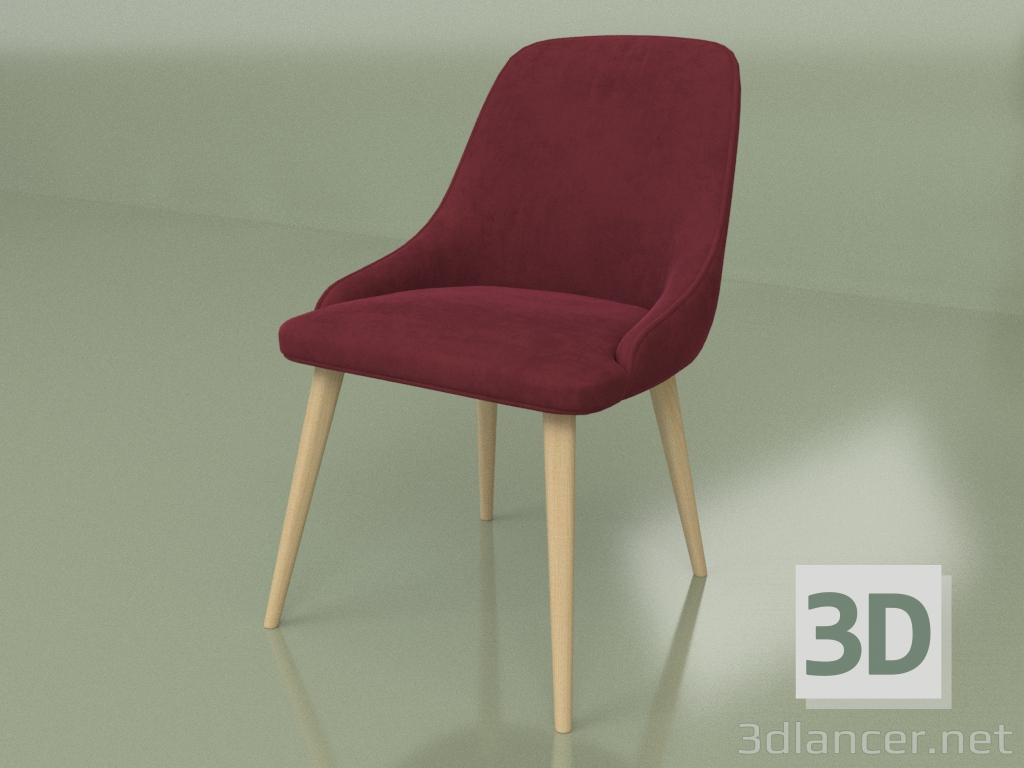 3D modeli Verdi Sandalye (Ağaç Ayaklı) - önizleme
