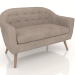 3d model Sofa Florence 2-seater (brown-walnut) - preview