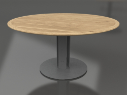 Dining table Ø150 (Anthracite, Iroko wood)