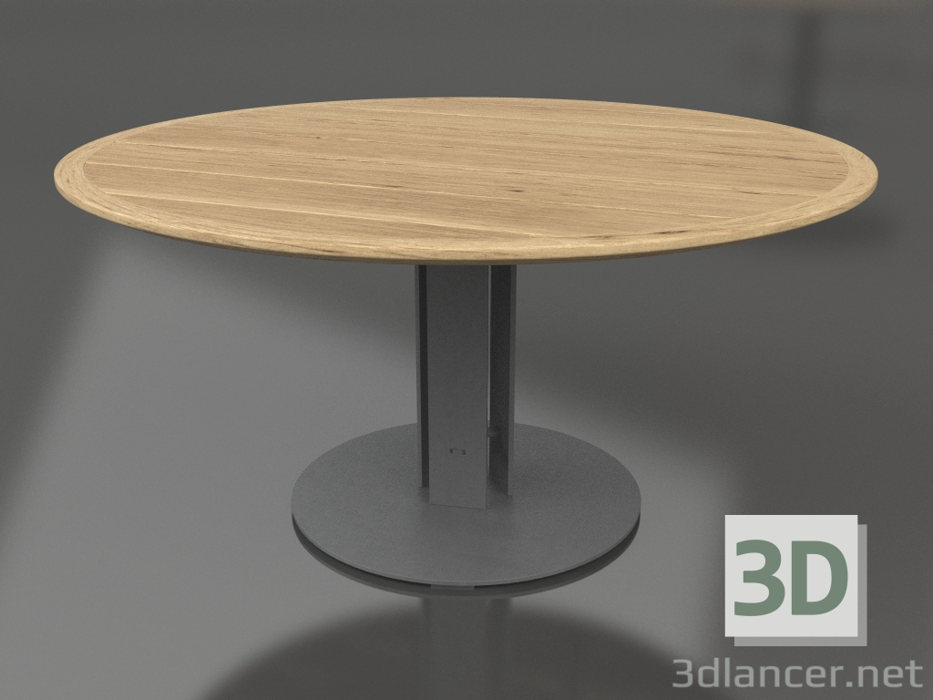 3d модель Стол обеденный Ø150 (Anthracite, Iroko wood) – превью