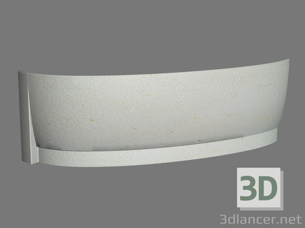 3D Modell Panel für asymmetrische Badewannen Avocado 160 R - Vorschau