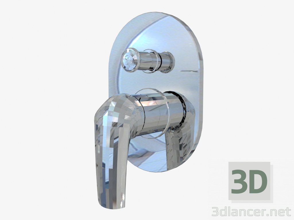 3D Modell Versteckte Brausebatterie mit einem Schalter an der Dusche Jaguar Line (BDX 044P) - Vorschau