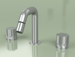Three-hole faucet with adjustable spout 133 mm (17 36 V, AS)