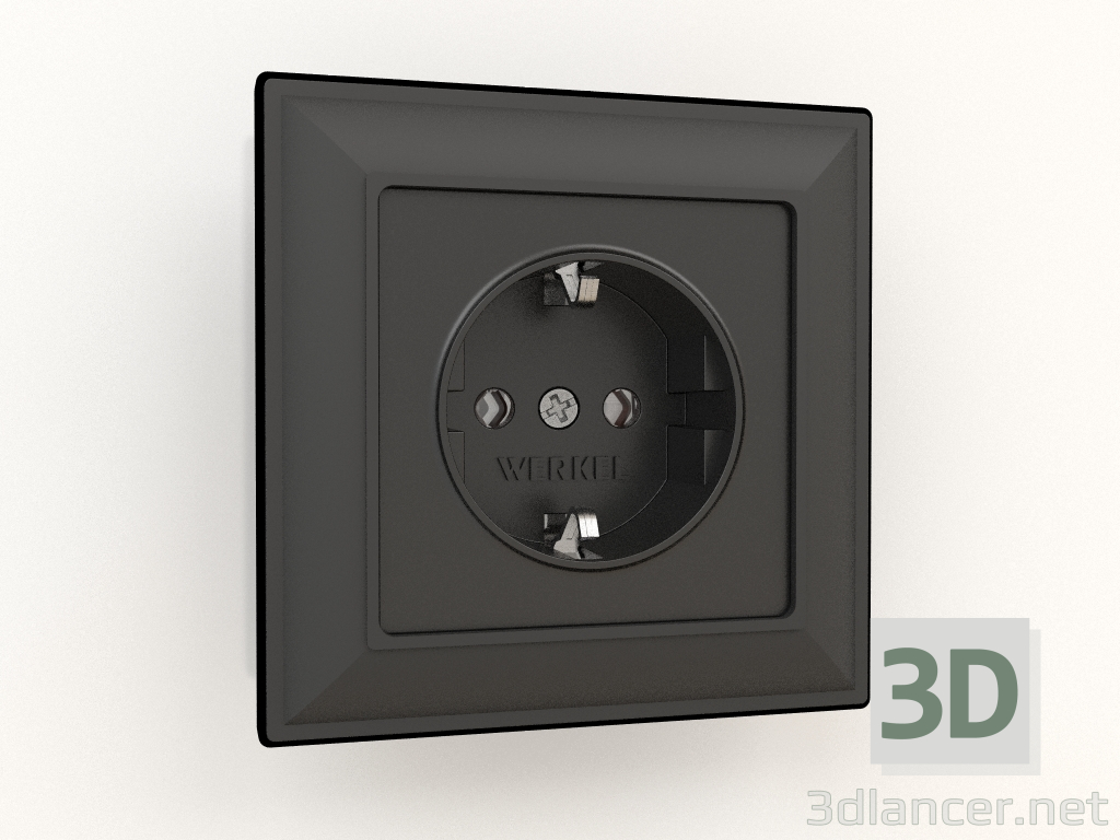 3d model Earth socket (black matte) - preview