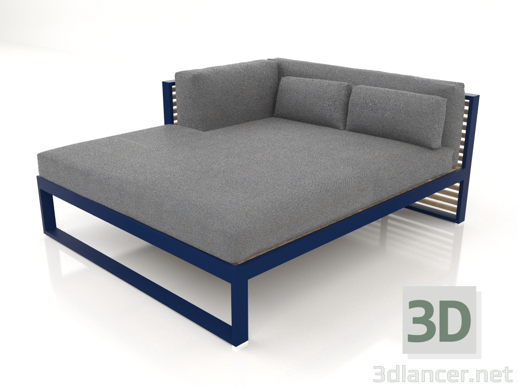 modèle 3D Canapé modulable XL, section 2 gauche (Bleu nuit) - preview