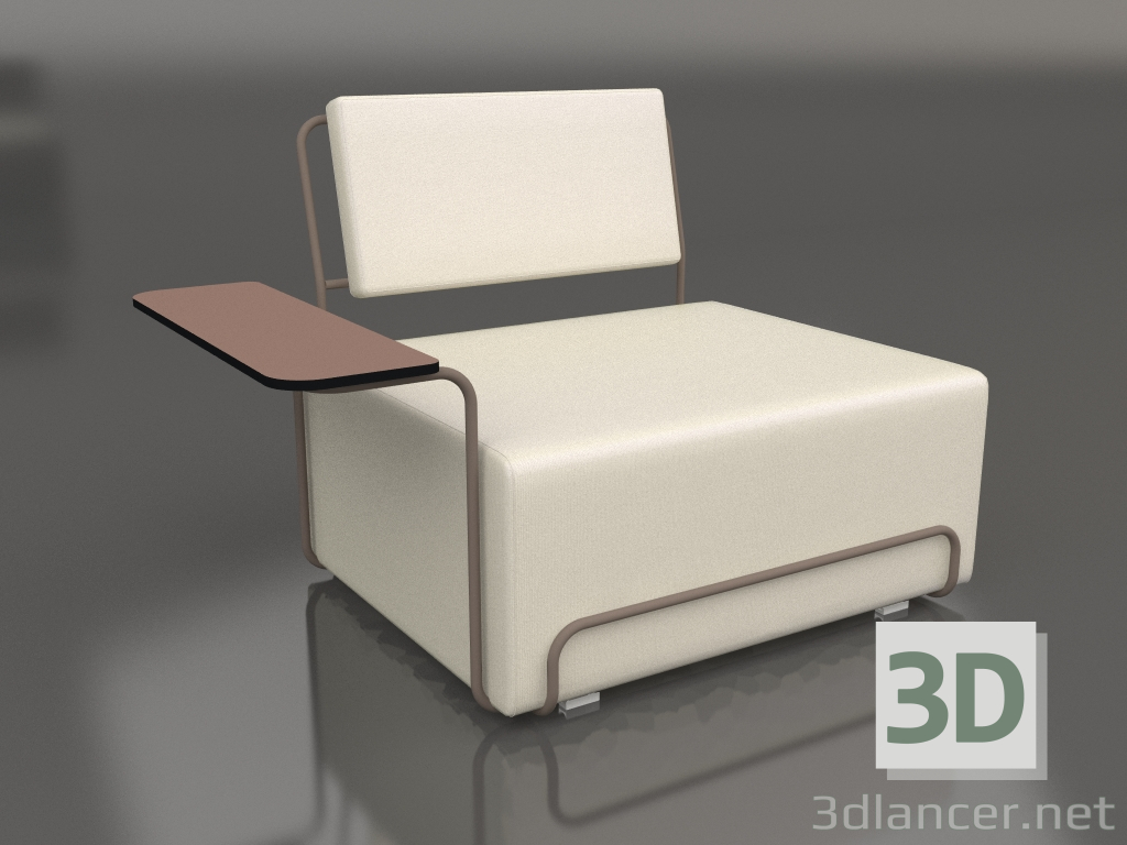 3D modeli Sol kolçaklı şezlong (Bronz) - önizleme