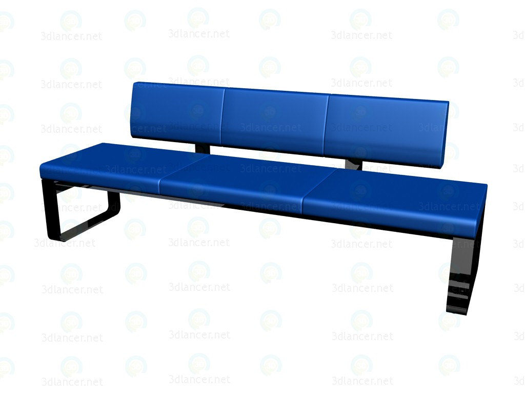 3d model Bench with backrest RB220 3 - preview