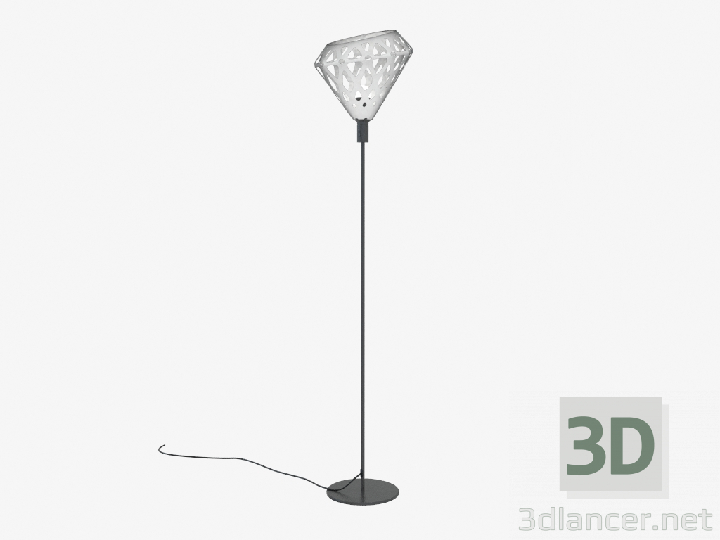 Modelo 3d Lâmpada de assoalho (branco escuro) - preview
