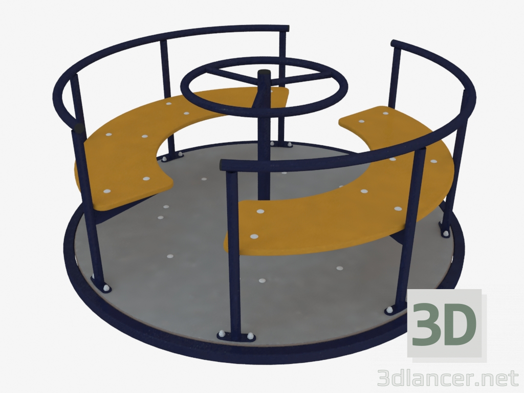 modèle 3D Carrousel d'aire de jeux pour enfants (6508) - preview
