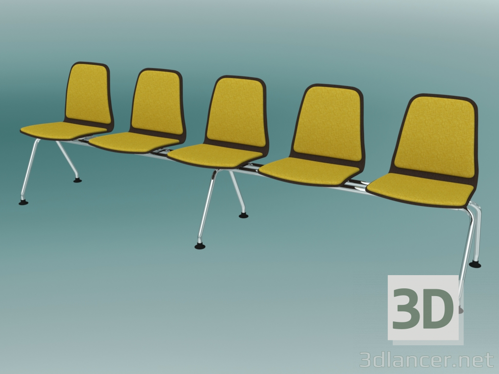3d model Bench five-seater (K31L5) - preview