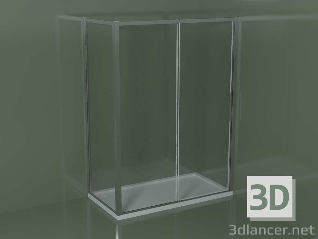 modello 3D Box doccia angolare ZN + ZG 150 con porta scorrevole - anteprima
