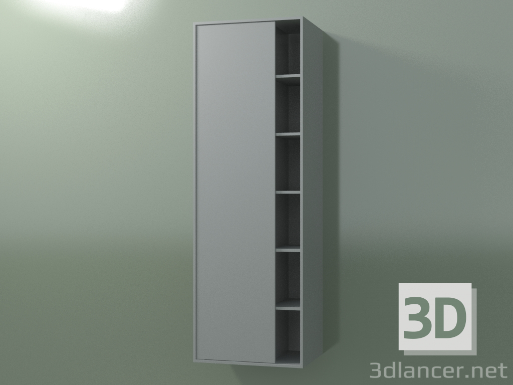 modèle 3D Élément mural avec 1 porte gauche (8CUCEDS01, Gris Argent C35, L 48, P 36, H 144 cm) - preview