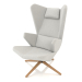 3d модель Кресло для отдыха с деревянным основанием – превью