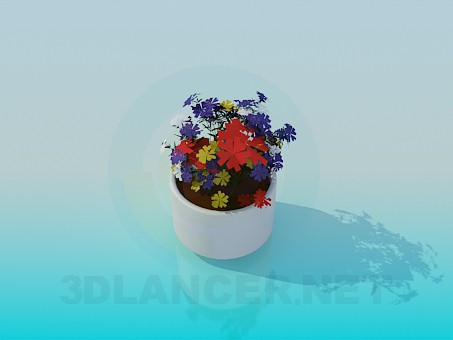 3d Model Flower Pot With Flowers Free 3d Models For 3d Editors 3ds