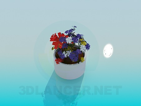 3d модель Горшок с цветками – превью 3d модель Горшок с цветками – превью