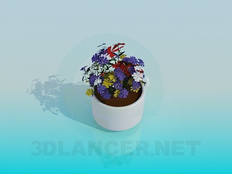 3d модель Горшок с цветками – превью 3d модель Горшок с цветками – превью