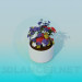 modèle 3D Pot de fleur avec des fleurs - preview