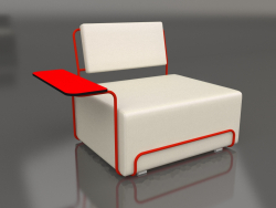 बाएं आर्मरेस्ट के साथ लाउंज कुर्सी (लाल)
