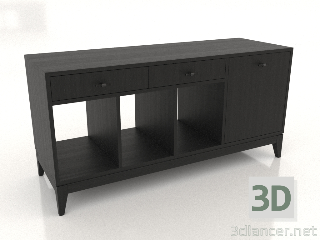 3d model Soporte universal para tocadiscos de vinilo 1300 mm (negro RAL 9005) - vista previa