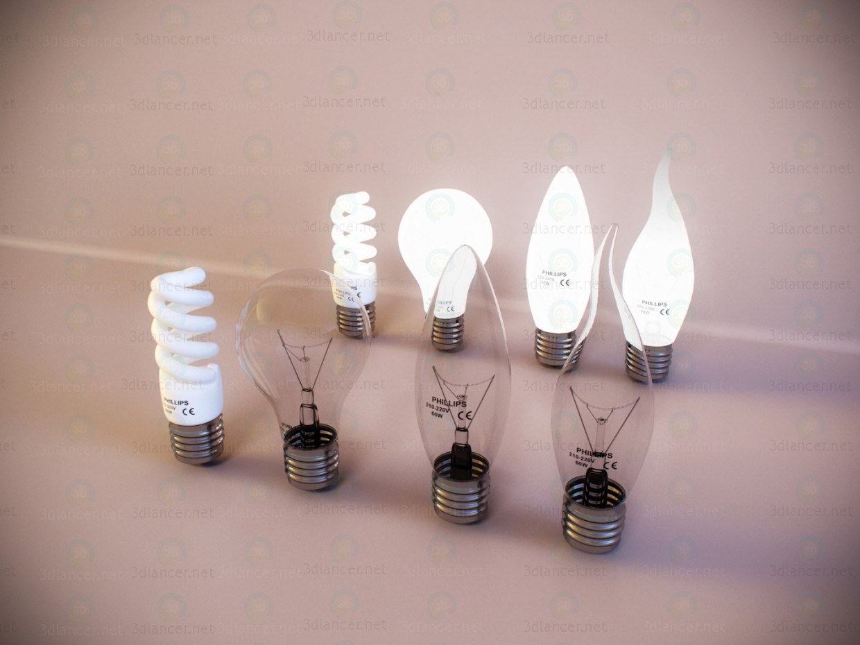 modello 3D Luce lampadina - anteprima
