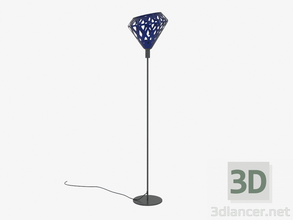 modello 3D Lampada da terra (blu scuro scuro) - anteprima
