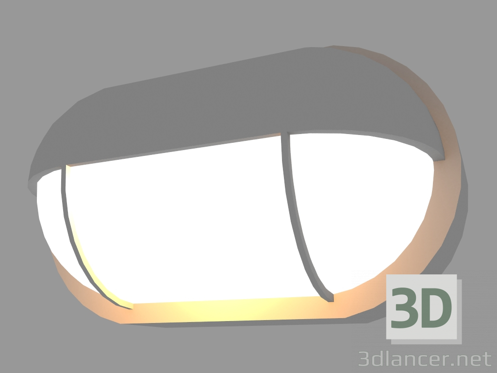 modello 3D Lampada da parete PLAFONIERE OVALE CON VISIERA ORIZZONTALE (S25) - anteprima