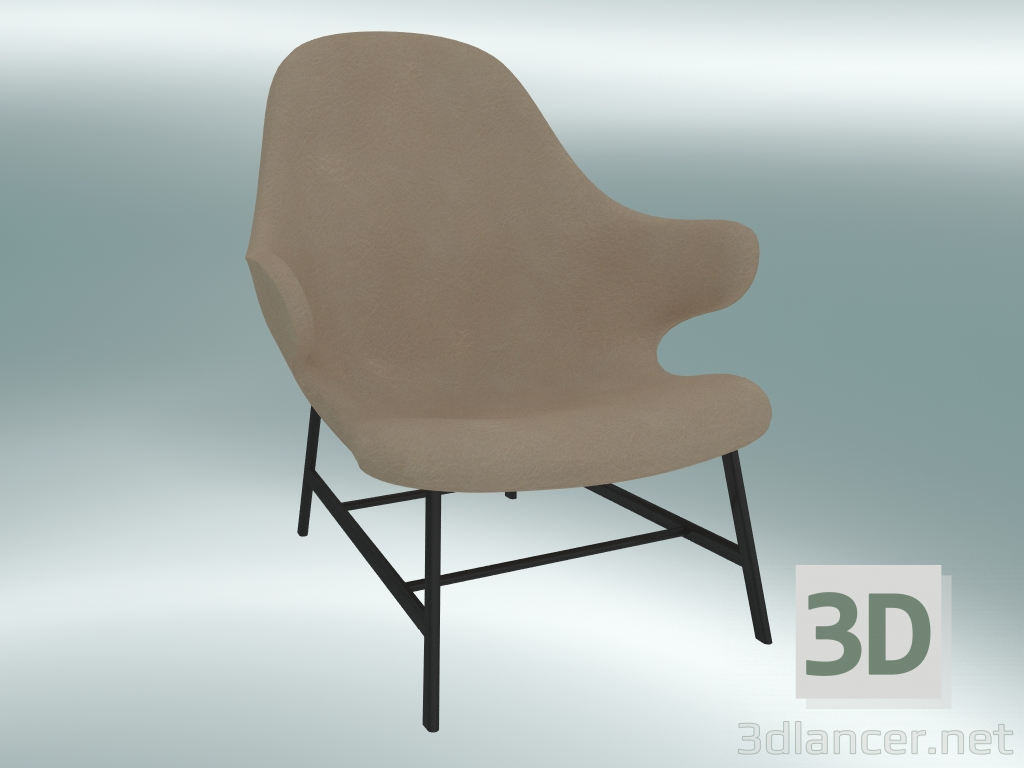 modello 3D Chaise lounge Catch (JH13, 82x92 H 86cm, Pelle - Anilina di seta) - anteprima