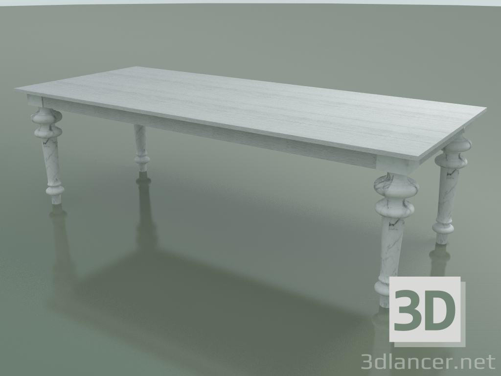 modèle 3D Table à manger (33, blanc, marbre) - preview