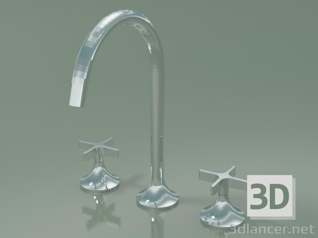 3d model Mixer with two handles and three mounting holes (20 713 809-000010) - preview