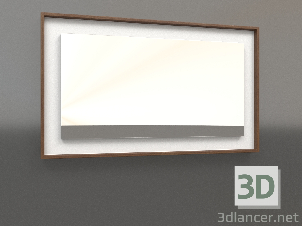 3 डी मॉडल मिरर ZL 18 (750x450, सफेद, लकड़ी की भूरी रोशनी) - पूर्वावलोकन