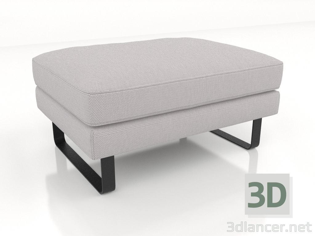 modello 3D Pouf (gambe in metallo, tessuto) - anteprima