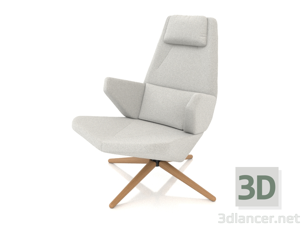 3D Modell Sessel mit Holzgestell - Vorschau