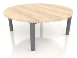 Coffee table D 90 (Anthracite, Iroko wood)