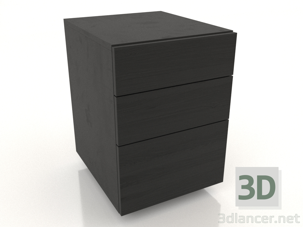 modello 3D Piedistallo scrivania 400 mm (nero RAL 9005) - anteprima