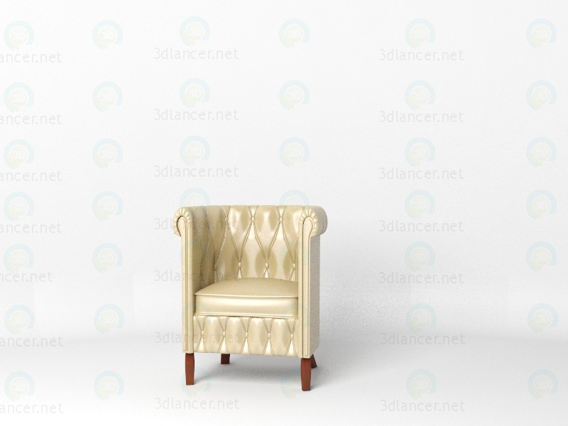 3d Leather сhair model buy - render